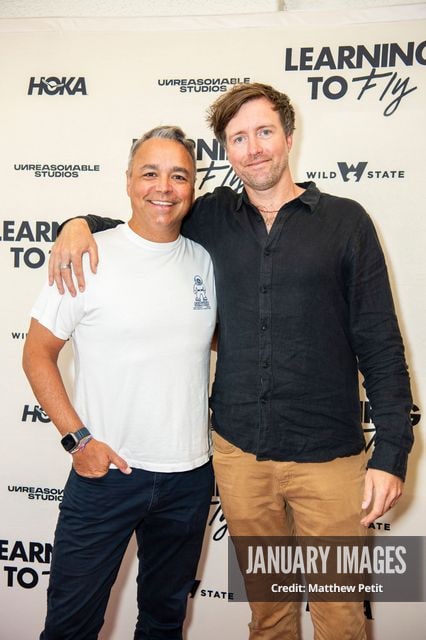 Max Lowe and Evan Hayes attend the Learning to Fly Los Angeles Premiere at The Aero Theater on Saturday August 15th, 2026 in Los Angeles.