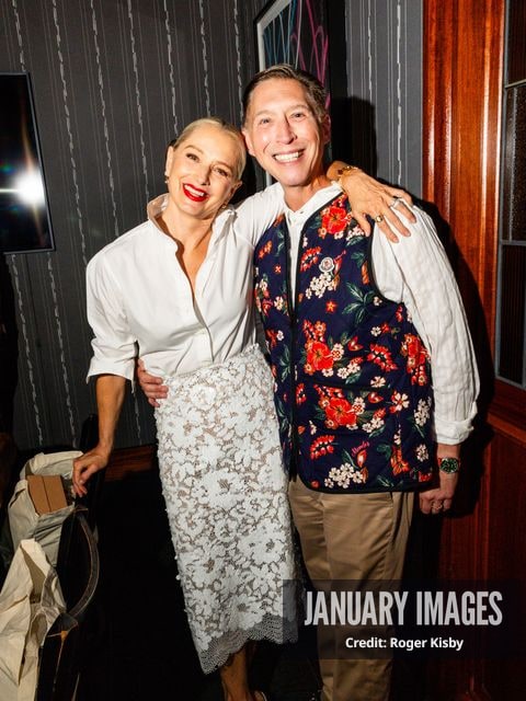 Katherine LaNasa and guest attend Katerine LaNasa’s Emmy Nomination Toast at Craig’s on Friday August 14th, 2026 in Los Angeles. Credit Roger Kisby/JanuaryImages