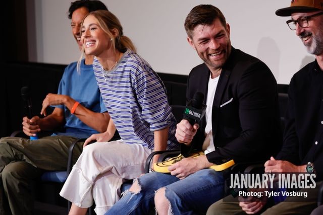 (L-R):  Danny Pudi, Lisa Gilroy, Liam McIntyre, and Joe Chandler attend the Golden Axe Screening Event on Tuesday, September 15, 2026 in Los Angeles. Photo Credit: Tyler Vosburg/JanuaryImages for Paramount+