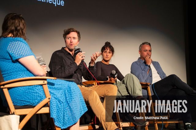 Katcy Stephan, Max Lowe, Aisha McAdams and Evan Hayes speak during a panel discussion at the Learning to Fly Los Angeles Premiere at The Aero Theater on Saturday August 15th, 2026 in Los Angeles.