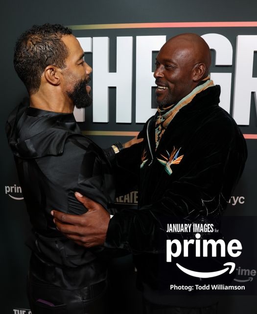 Omari Hardwick and Jimmy Jean-Louis attend the Prime Videos The Greatest LA FYC Event at Linwood Dunn Theater on Monday, Oct. 5, 2026 in Los Angeles.