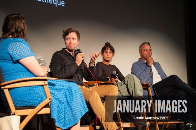 Katcy Stephan, Max Lowe, Aisha McAdams and Evan Hayes speak during a panel discussion at the Learning to Fly Los Angeles Premiere at The Aero Theater on Saturday August 15th, 2026 in Los Angeles.