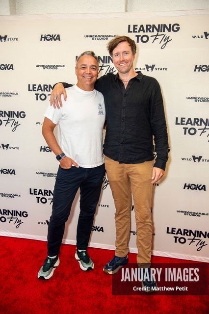 Max Lowe and Evan Hayes attend the Learning to Fly Los Angeles Premiere at The Aero Theater on Saturday August 15th, 2026 in Los Angeles.