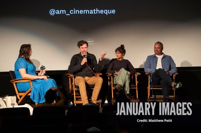Katcy Stephan, Max Lowe, Aisha McAdams and Evan Hayes speak during a panel discussion at the Learning to Fly Los Angeles Premiere at The Aero Theater on Saturday August 15th, 2026 in Los Angeles.