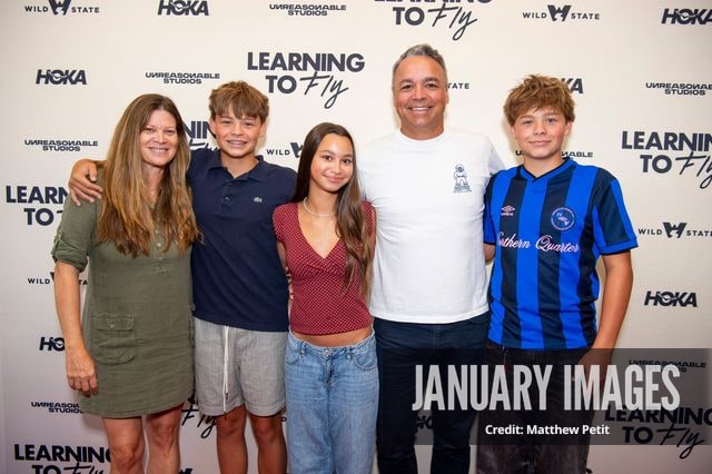 Evan Hayes and family attend the Learning to Fly Los Angeles Premiere at The Aero Theater on Saturday August 15th, 2026 in Los Angeles.