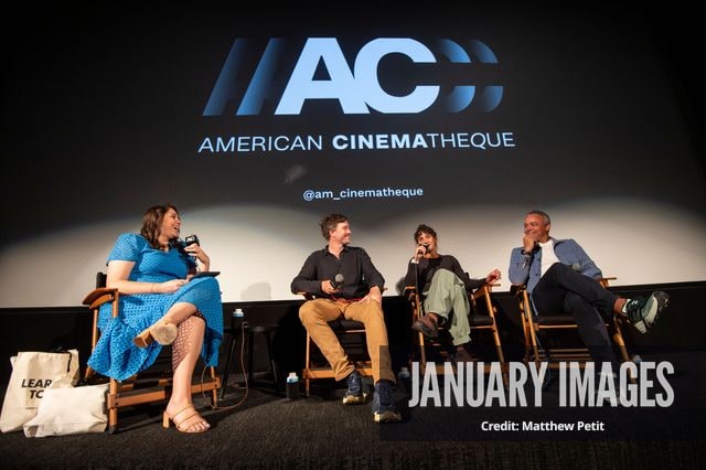 Katcy Stephan, Max Lowe, Aisha McAdams and Evan Hayes speak during a panel discussion at the Learning to Fly Los Angeles Premiere at The Aero Theater on Saturday August 15th, 2026 in Los Angeles.