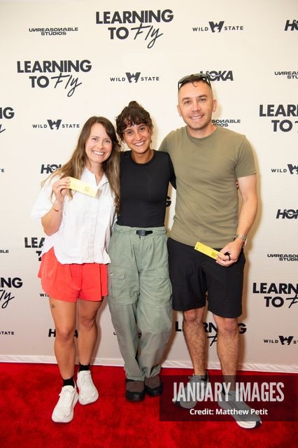 Aisha McAdams and friends attend the Learning to Fly Los Angeles Premiere at The Aero Theater on Saturday August 15th, 2026 in Los Angeles.