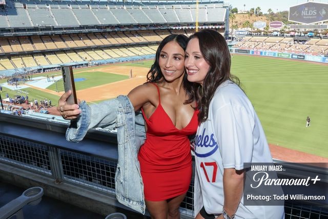 (L-R): Rylee Baldri and Melanie Dunmar attend the Paramount+ unscripted series Team Moms: Baseball on Saturday, October 3, 2026 in Los Angeles. Photo Credit: Todd Williamson/JanuaryImages for Paramount+