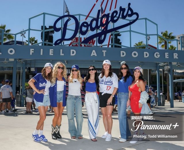 (L-R): Trina Taylor, Trish Mears, Erin Wolczik, Nina Scoffone, Melanie Dunmar, Heather Feldhacker and Rylee Baldri attend the Paramount+ unscripted series Team Moms: Baseball on Saturday, October 3, 2026 in Los Angeles. Photo Credit: Todd Williamson/JanuaryImages for Paramount+