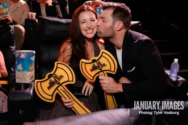 Erin Hasan, left, and Liam McIntyre attend the Golden Axe Screening Event on Tuesday, September 15, 2026 in Los Angeles. Photo Credit: Tyler Vosburg/JanuaryImages for Paramount+